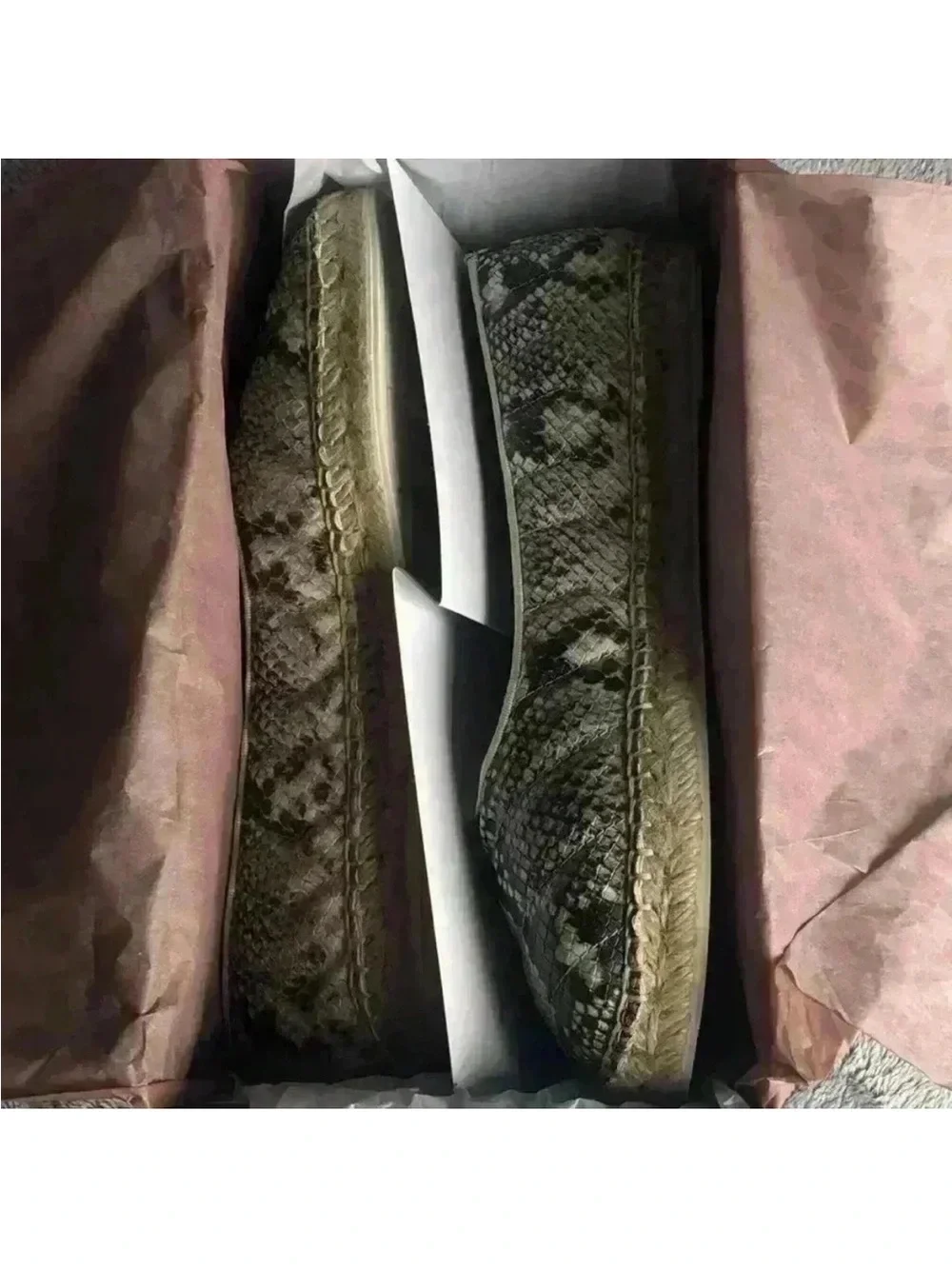 Franco Sarto Kiya Quilted Snakeskin Espadrilles Size 9.5 NIB